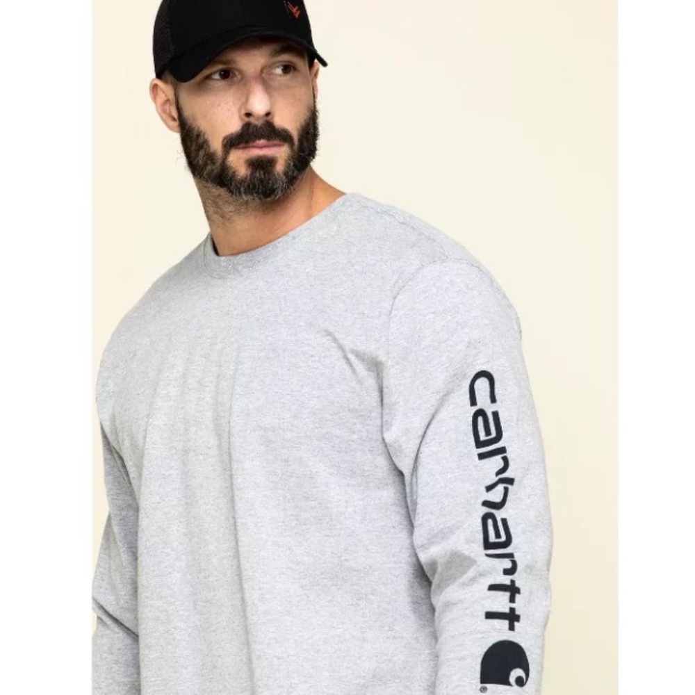 Carhartt Men's Loose Fit Heavyweight Long Sleeve Logo Graphic Work T-Shi…